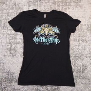 Mothership Glass Shirt Women's Large Black Smoke Water Pipe Bong Casual